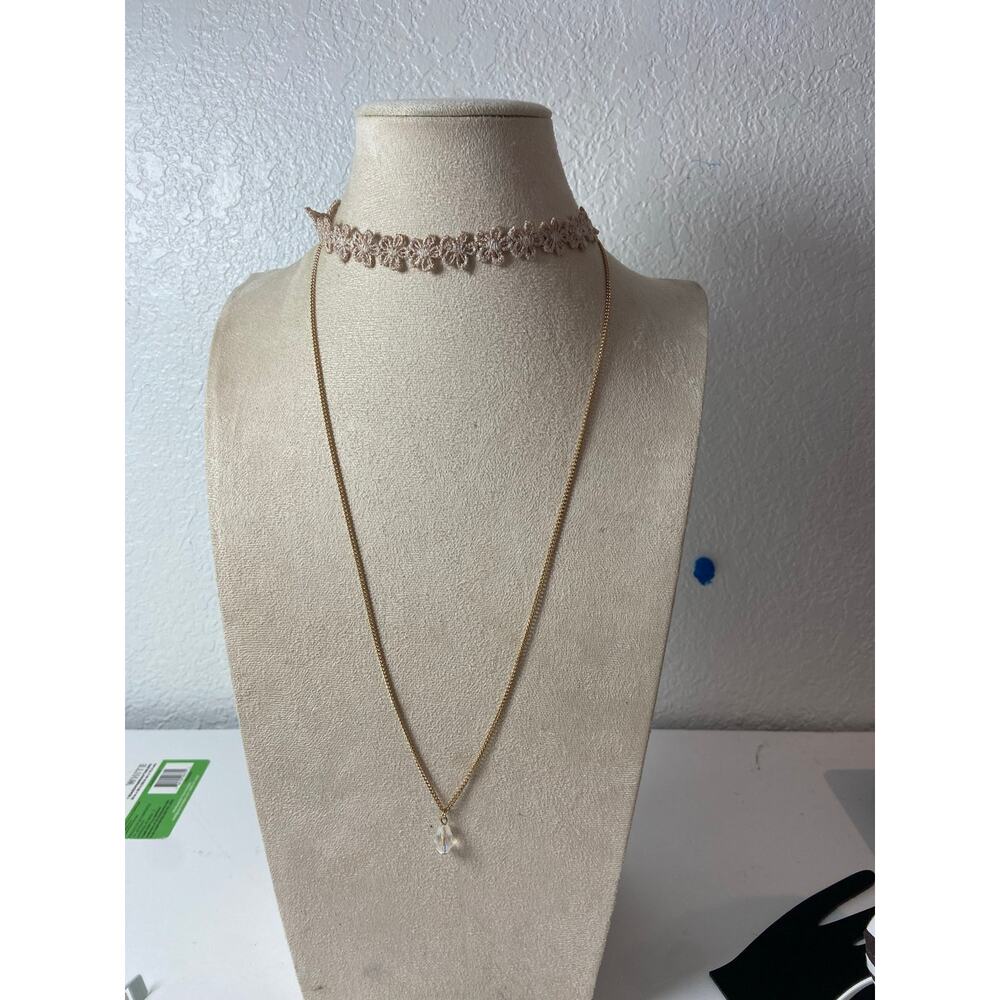 Elegant Beige Layered Choker Necklace - Never Worn